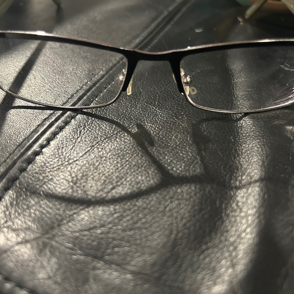 Men's Rectangular Black and Silver Metal Frame Glasses - Picture 11 of 11